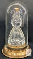 Vintage Babs Creations 1930s Glass Girl With Parasol Umbrella Perfume Bottle With Dome & Base, 5.5" Tall