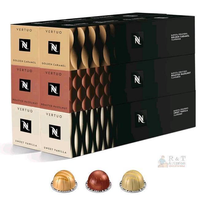 Nespresso Vertuo Variety Pack &ndash; Golden Caramel, Roasted Hazelnut, Sweet Vanilla (30 Capsules, 648g)
