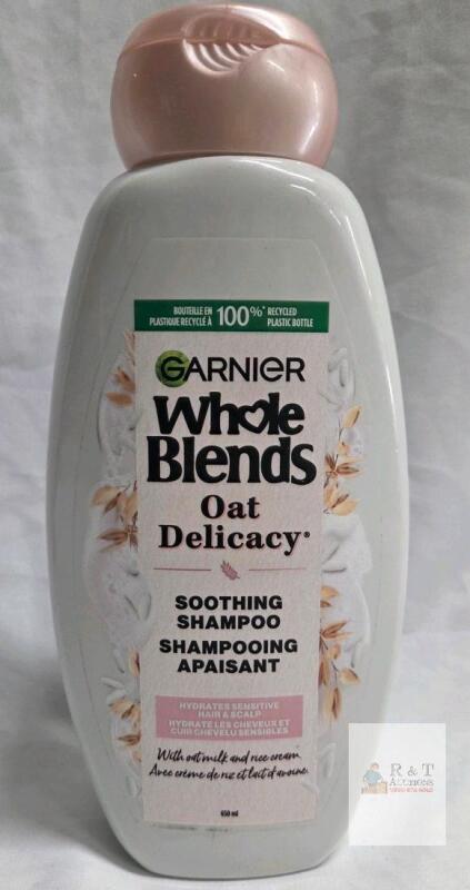 Garnier Whole Blends Oat Delicacy Soothing Shampoo, 650 mL, Vegan, Hydrates Sensitive Hair, 48ZN03