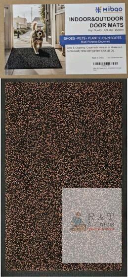 New 23" &times; 35" Brown/Black Mibqo Dirt Trapper Barrier Mat For Indoor & Outdoor Use, X004KX77EL