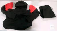 Amorica 2XL Tracksuit Set &ndash; Black/Red Hooded Zip Jacket & Joggers, Unisex, Colorblock Sleeves