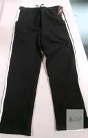 ONIX Men's XXL Track Pants, Black with White Stripes, Polyester, Drawstring, CA 51163, New with Tags
