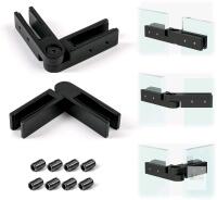 New Muzata 2Pack Black Adjustable Glass Clamp Angle (90&deg;-180&deg;) Glass Railing Clamp Fit for 3/8"-1/2"(10mm-12mm) Thinkness Balustrade Fence, GA08 BB4