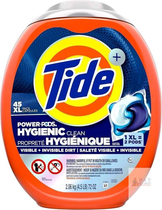 New TIDE Hygienic Clean Power PODS Laundry Detergent Pacs Original Scent Removes Visible and Invisible Dirt, 45 Count