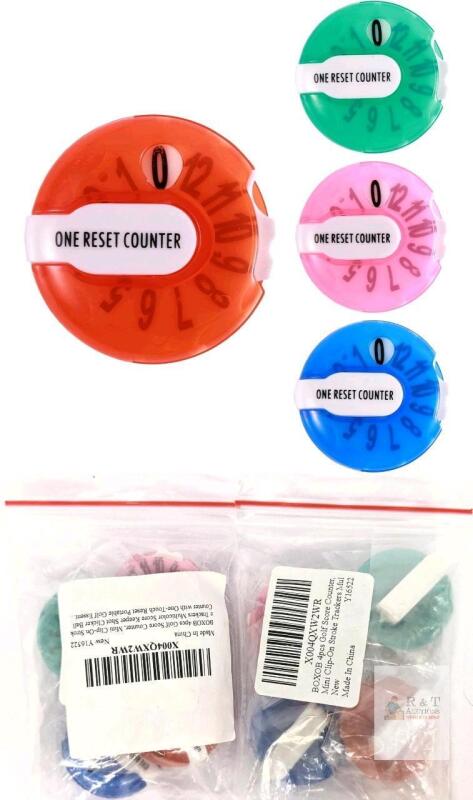 2 New Packs of 4pcs Golf Score Counter, Mini Clip-On Stroke Trackers Multicolor Score Keeper Shot Clicker Ball Counter with One-Touch Reset Portable Golf Essential Accessories Easy Scoring