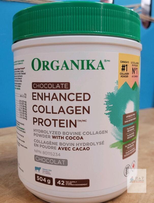 Organika Chocolate Enhanced Collagen Protein Powder 504g | Hydrolyzed Bovine | 42 Servings | NPN 80115234
