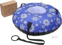 Navaris Inflatable Snow Tube - Round 100 cm (40") Adult Snow Sledge with Handles - Heavy Duty Sledging Sled for Sledding - Max Weight 90 kg (250 lbs)
