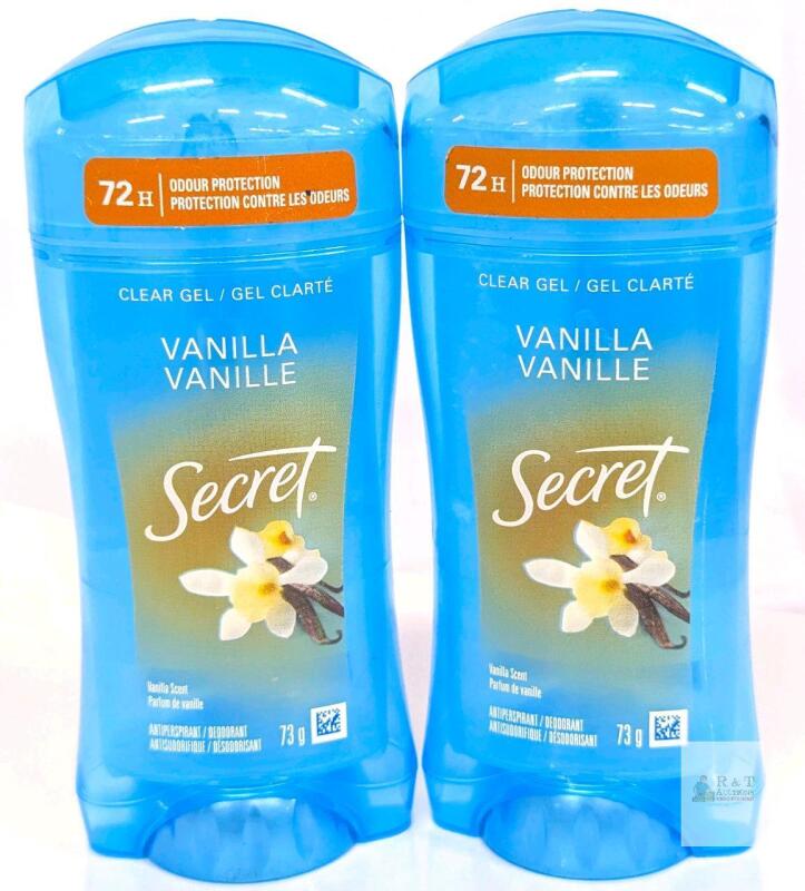 [bb 2027] 2 New Secret Clear Gel Antiperspirant and Deodorant, Vanilla Scent, 73 grams