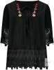 New Size 18 Women's Linen-Style Cotton Blend Boho Top Floral Embroidered Lace Shirts 3/4 Sleeve Flowy Blouses Plus Size Loose Shirts Summer Tunic Top