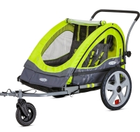 New 2 Seat Bike Trailer - Green model 0412QE212B