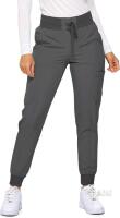 New Size XL Petite Women's Monarch Uniforms Ribbed Jogger Scrub Pants - Charcoal