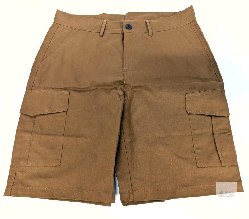 New Size MED Women's Cotton Linen Blend Lightweight Cargo-Style Shorts