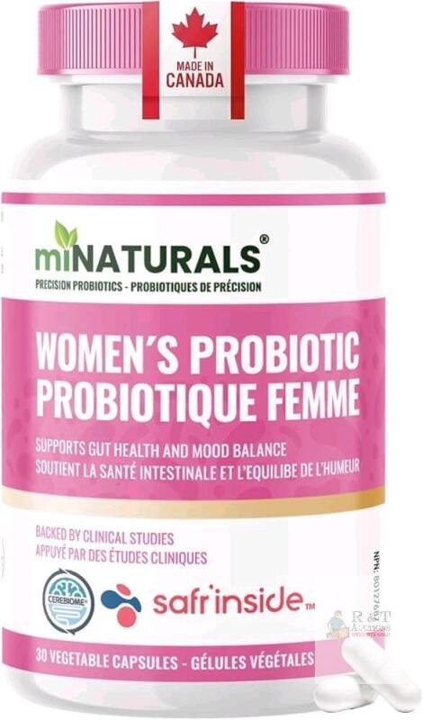 [exp 04/2027] New Women&rsquo;s Probiotics for Gut & Mood | With Cerebiome & Safr&rsquo;Inside Saffron Supplement Extract | PMS & Stress Support | Vegan, Gluten-Free | Made in Canada