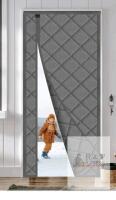 WochiTV Magnetic Thermal Insulated Door Panel, Gray, 36"x82", Side Opening, Quilted, PVC Window
