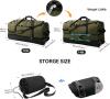 New Bagenerous 110L Expandable Soft-Sided Foldable Duffle Bag with 2 Rubber Wheels, Packable 32&rdquo; Rolling Carry-On with Multi-Pockets & Compartments, Army Green - 3