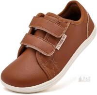 New Size 34 Kids' HOBIBEAR Waterproof PU Leather Barefoot Shoes With Velcro Straps, Feel The Softness Of The Grass With Every Step.
