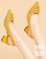 New Size 39 (8.5) Women's NewBella Knit Slingback Closed Pointed Toe Pumps Elastic Strap Comfort Block Heel Backless Dress Shoes for Evening Party Work Office Wedding