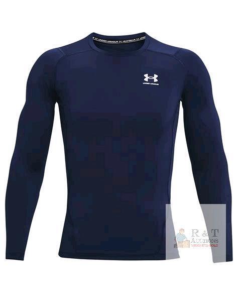 New Size MED Men's Under Armour UA HeatGear Armour Compression Long-Sleeve Top - Navy