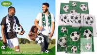 New 12 Pack Soccer Cooling Towels, 40''x12'' Soccer Breathable Chilly Towel with Bags, Sports Ice Towels Microfiber for Team Gift Sport Party Favors(Green)