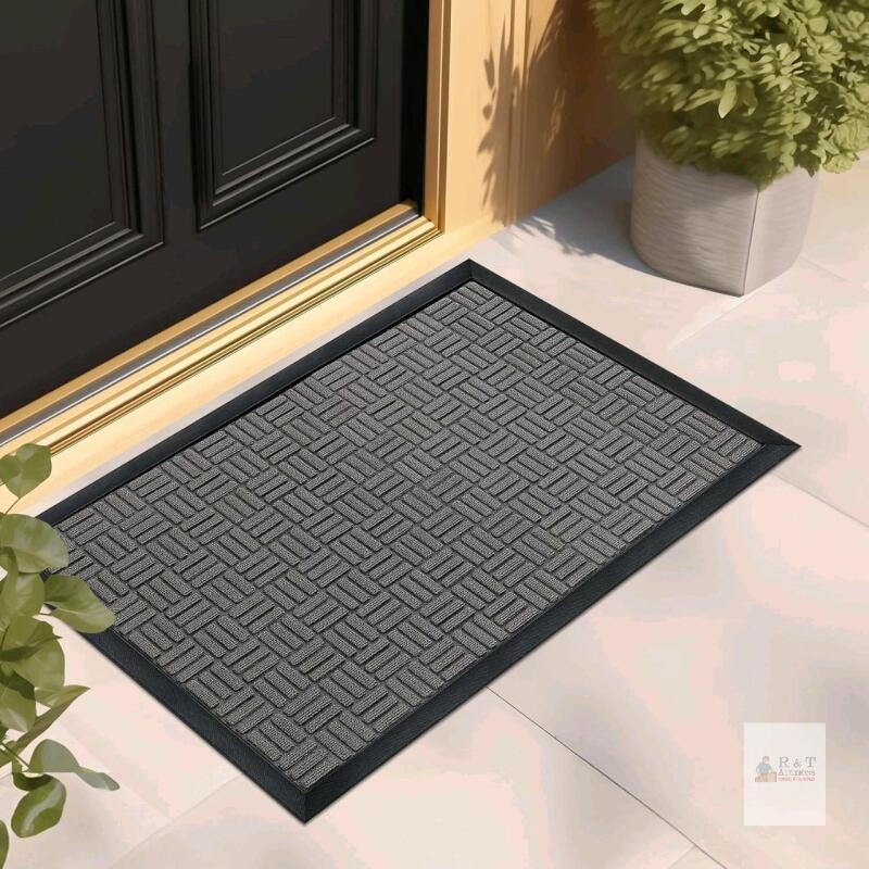 New LIGHT GREY Mibao Heavy-Duty Front Door Mat, Dirt Trapper Waterproof Super Absorbent Door Mat for Entryway Outside Patio Porch, , 29.5" x 17" X004KX4OVZ