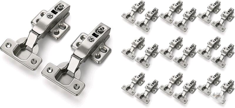 New Ravinte 10 Pack 5 Pairs European Kitchen Cabinet Hinges Soft Close Full Overlay Cabinet Door Hinges Heavy-Duty Frameless Adjustable Concealed Cabinet Cup Hinge