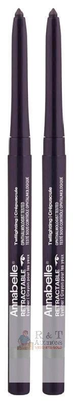 2 New Annabelle TWILIGHTING Retractable Eyeliner, Intense Colour, Rich Creamy Texture, Long-Lasting, Waterproof, Gluten-Free, Paraben-Free, Fragrance-Free, Cruelty-Free, 0.3 g