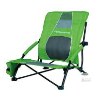 STRONGBACK Low G Recliner Folding Outdoor Chair, Lime Green/Grey Mesh, 300 lb Capacity