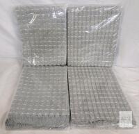 Four (4) New Soft Microfiber Bathroom Rug , Washable Mats Woven Non Slip Small Bath Mat with Pure Tassels,Tufted Braided Bath Rug , 16"&times;24" , Grey