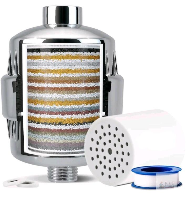 New - High Output Universal Shower Head Filter w/ Replaceable Cartridge , Chrome