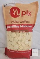 best before May 2027 Yupik White Wafers, Compound Chocolate, 1 kg Bag, COR Dairy Kosher, Montreal Canada, UPC 005509108796