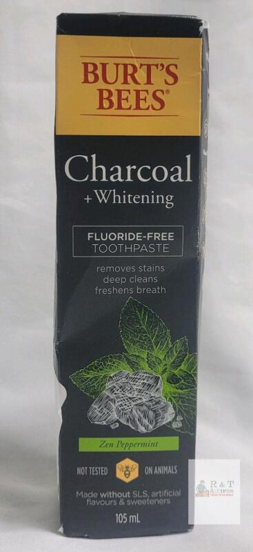 Burt&rsquo;s Bees Charcoal + Whitening Toothpaste, Fluoride-Free, Zen Peppermint, 105 mL