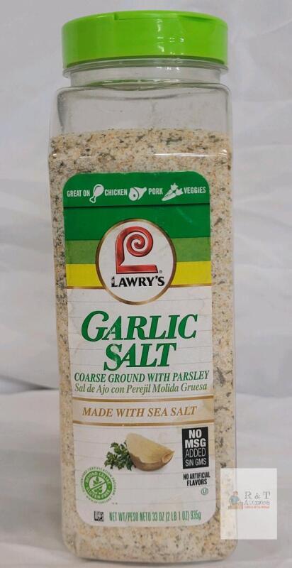 Lawry's Garlic Salt with Parsley, Coarse Ground, 33 oz, Gluten Free, No MSG, Kosher Certified