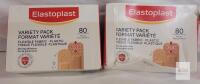 [exp 10-2028] 2 New Boxes Elastoplast Flexible Fabric Bandages, Value Pack | 50 Strips Per Box | Beige | Extra Flexible & Water Repellent, Breathable, 2 Sizes