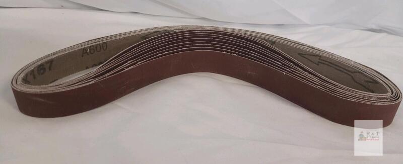 10 New KX167 A600-Grit 1 &sup1;⁵/&sup1;⁶"&times;29.5" Sanding Belt