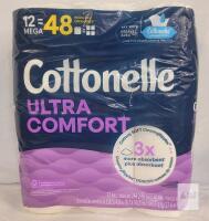 Cottonelle Ultra Comfort 12 Mega Rolls, 2-Ply, 244 Sheets/Roll, FSC Certified, 308.4 sq. ft. Pack