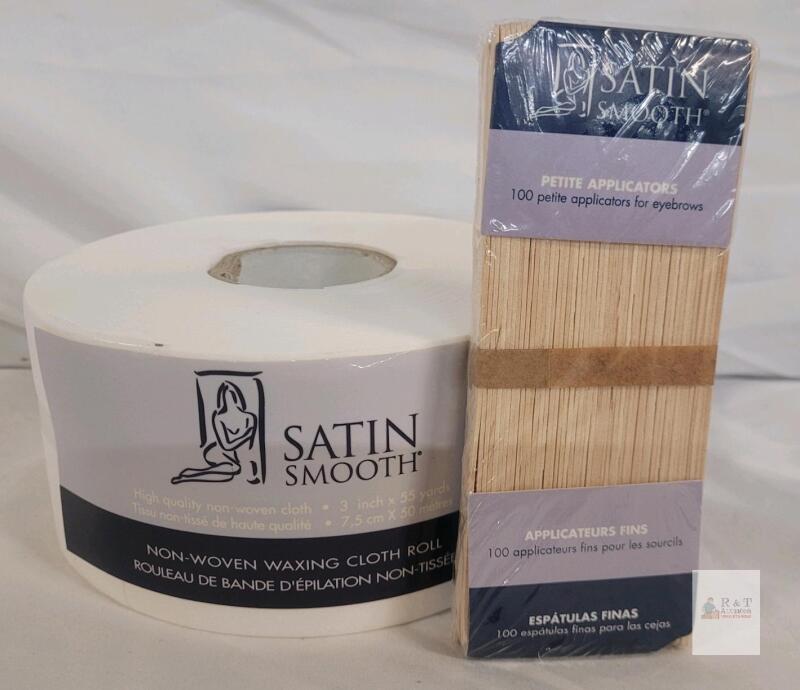 Satin Smooth Non-Woven Waxing Cloth Roll (3" x 55 yds) & 100 Petite Applicators