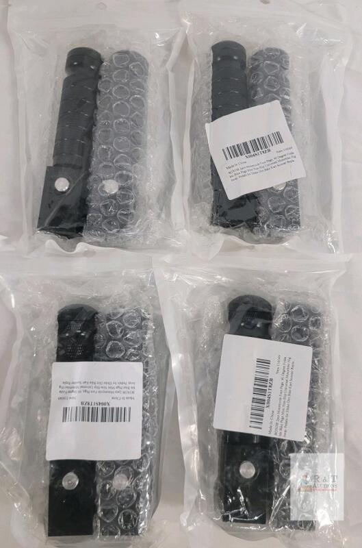 4-Sets New BOXOB 2pcs Motorcycle Foot Pegs, 90&deg; Foldable, Universal Fit, Aluminum Alloy, Black