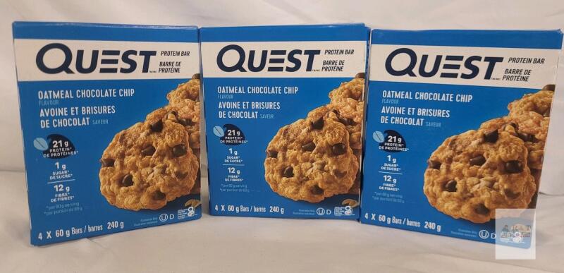 Quest Protein Bars Oatmeal Chocolate Chip, 21g Protein, Gluten Free,