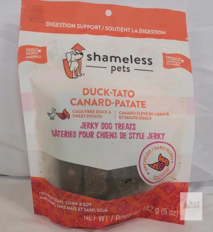 Shameless Pets Duck-Tato Jerky Dog Treats, 5oz Bag, Grain-Free, Duck & Sweet Potato, BB 06/2026