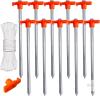 New ABCCANOPY Tent Stakes Camping Tent Stakes, 10pc-Pack (Orange)