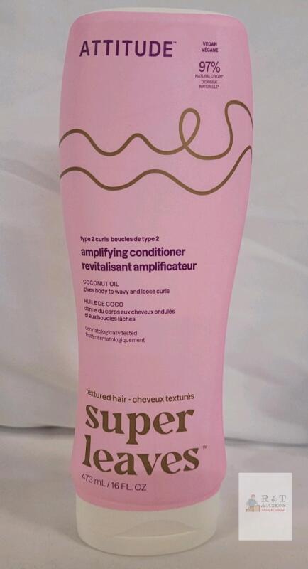 Attitude Super Leaves Amplifying Conditioner Type 2 Curls, 16 fl oz, Vegan, 97% Natural Origin