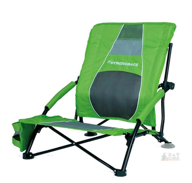 New Strongback Low Gravity Folding Outdoor Chair (lime green/grey)