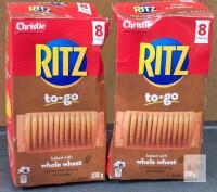 Ritz To-Go Whole Wheat Crackers, 8 Portable Stacks, 328g, 33% Whole Wheat, Best Before 2026
