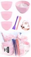 4 New 6pc Silicone Mixing Bowls, 3.93 Inch Microwaveable Silicone Bowl with 2 Dual Ended Stirring Sticks for Facial Masks, Mud Masks, and Other Skin Care Products Facial Bowls for Aestheticians