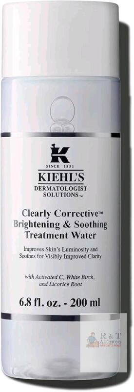 New Kiehl's Clearly Corrective Brightening & Soothing Treatment Water, Improves Skin Clarity, Refines Texture & Evens Skin Tone, with Illuminating Minerals, Licorice Root, Vitamin C - 200ml