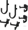New BOXOB 6pcs Storage Shed Tool Hooks Compatible with Suncast Crafstman, J U V-Shape Hanger Tool Shelves Storage Shed Hangers Hooks Accessories for Organizing Tools Big Items (Black)