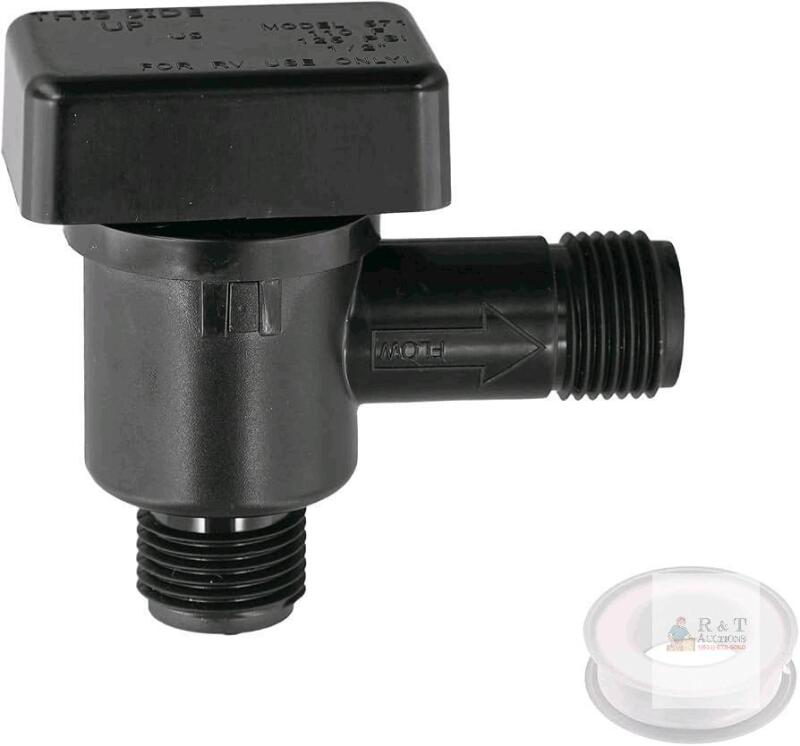 New RV Vacuum Breaker Check Valve, Plastic RV Black Tank Valve with PTFE Tape RV Backflow Preventer RV Water Check Valve for b&b Model 571 Check Valve