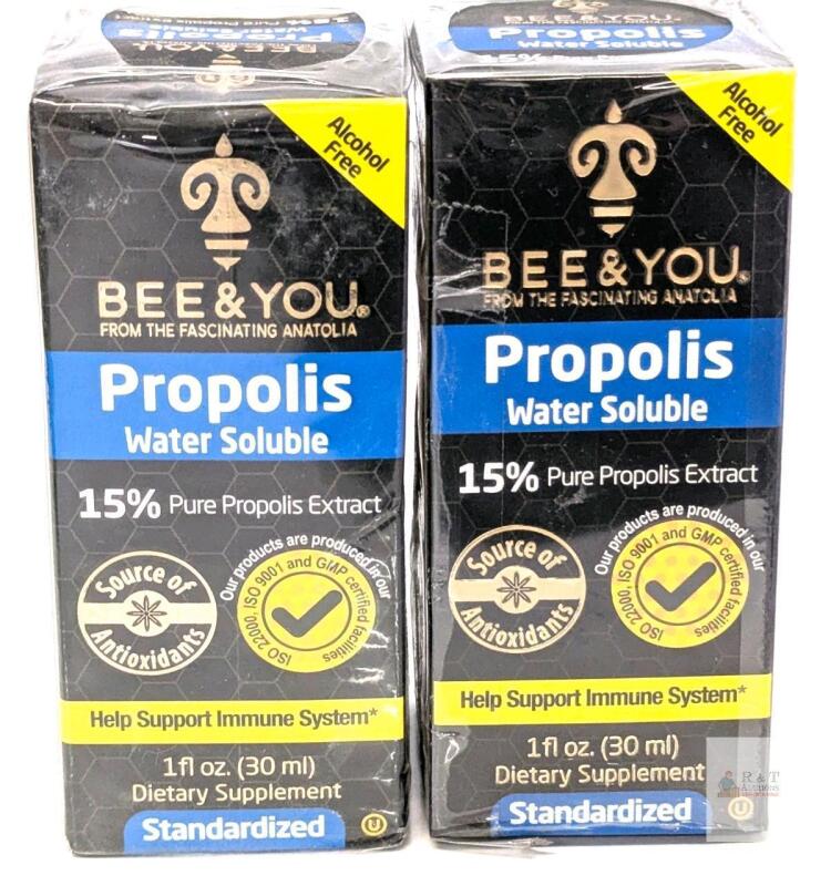 [bb 10/2025] 2 New BEE and You 15% Pure Propolis Water Soluble Extract - High Potency - Zero Sugar - Zero Calorie - Natural Immune Support&Sore Throat Relief Antioxidants, Keto, Paleo, Gluten-Free, 1 Fl Oz