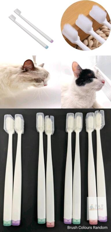4 New Packs of 2 Emmeliestella Cat Head Brush, Cat Acne Cleaner, Silicone Bristles, Gentle On Skin, Removes Eye Discharge & Jaw Black Spots, Easy to Handle & Clean (8 Brushes Total)