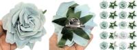 New 20pcs Rose Flower Hair Clips 4 Inch Flower Hair Pins Flower Brooch for Women Hair Accessories Mint Green